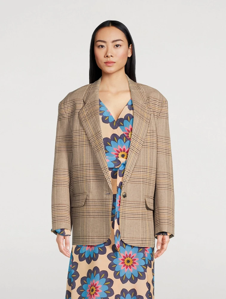 Oversized Glen Check Blazer