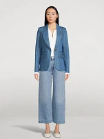 Hutton Denim Blazer Pinstripe Print