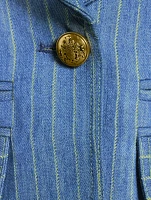 Hutton Denim Blazer Pinstripe Print