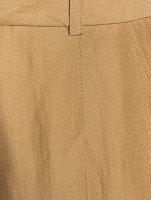 Linen-Blend Pleated Pants