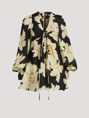 Lucia Keyhole Ruched Mini Dress