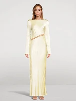 Lydie Asymmetrical Lace-Up Long Dress