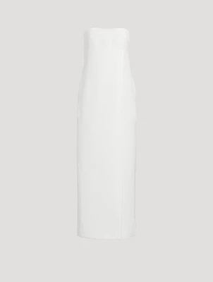 Otto Puff-Sleeve Column Long Dress