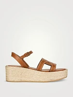 Kate Leather Platform Wedge Espadrille Sandals