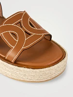 Kate Leather Platform Wedge Espadrille Sandals