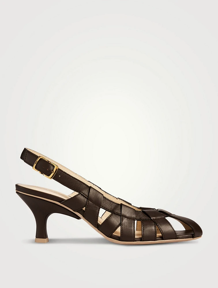 Leather Slingback Pumps