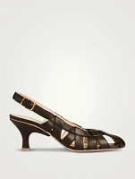 Leather Slingback Pumps