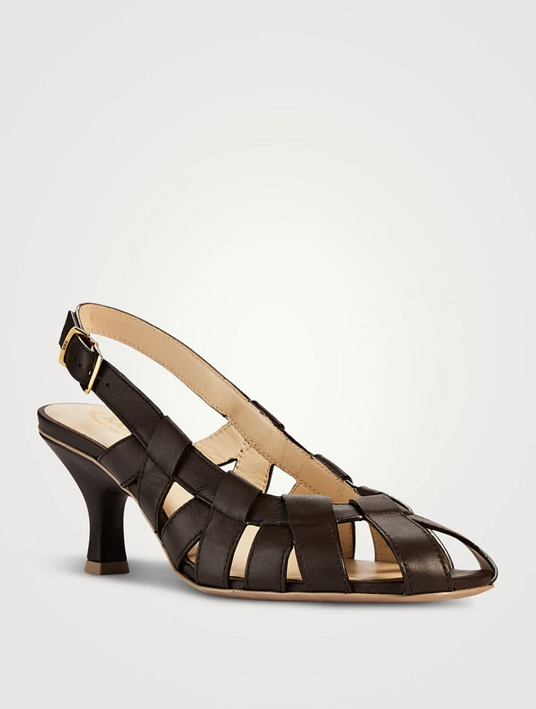 Leather Slingback Pumps