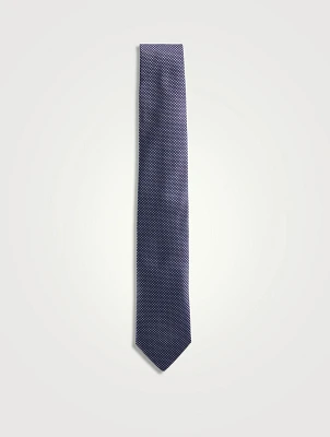 Cravate en soie à motif géométrique