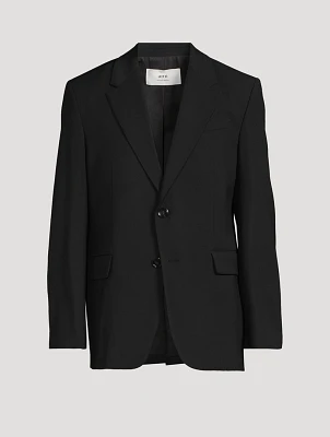 Wool-Blend Tailored Jacket