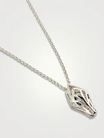 Naga Sterling Silver Pendant Necklace With Sapphire