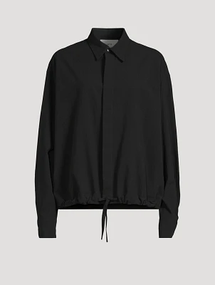 Cotton Crêpe Drawstring Shirt