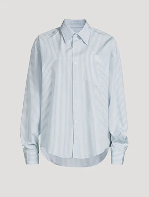 Oversized Poplin Shirt Stripe Print