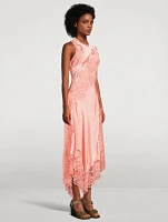 Kaia Lace-Trimmed Silk Dress