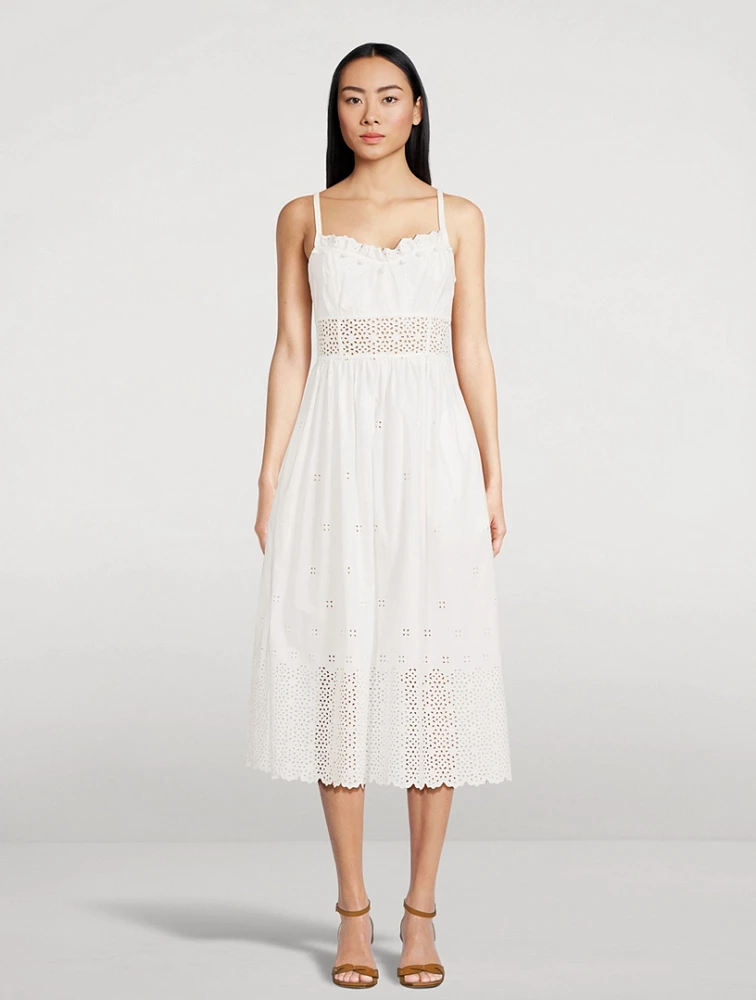 Celestia Eyelet Midi Dress