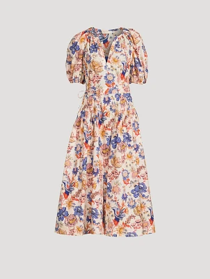 Carina Midi Dress Floral Print