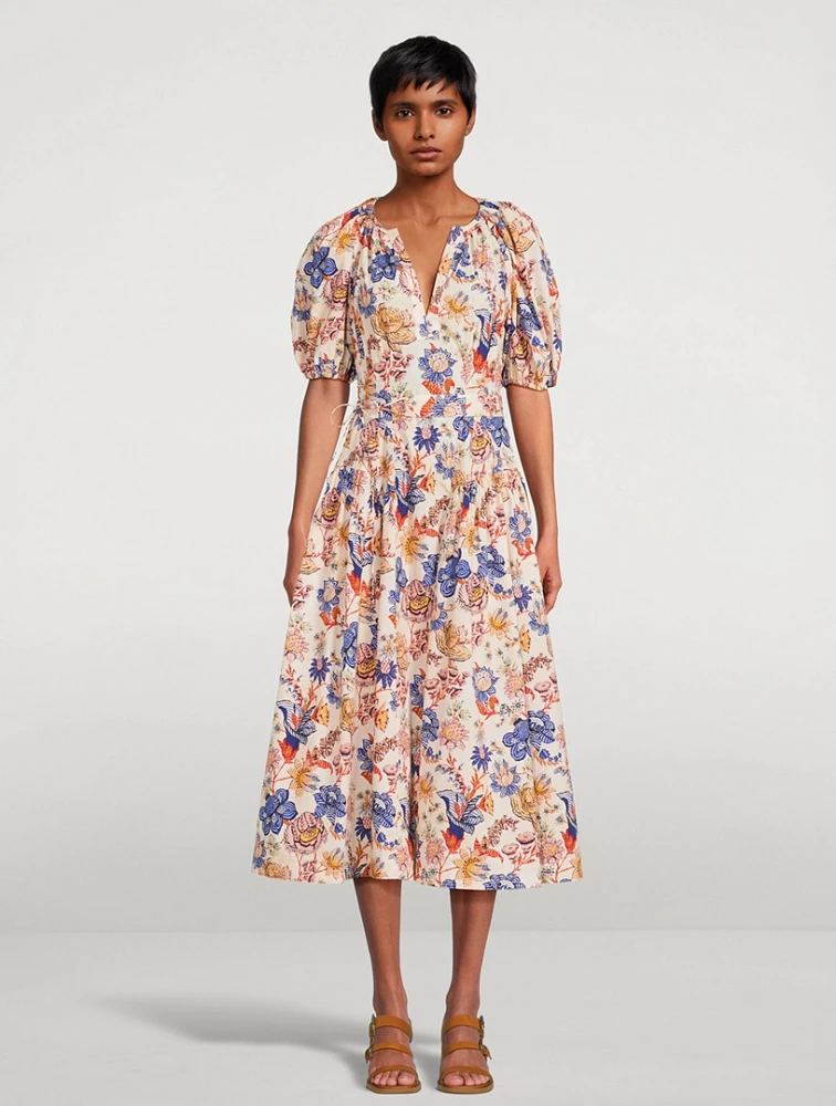 Carina Midi Dress Floral Print