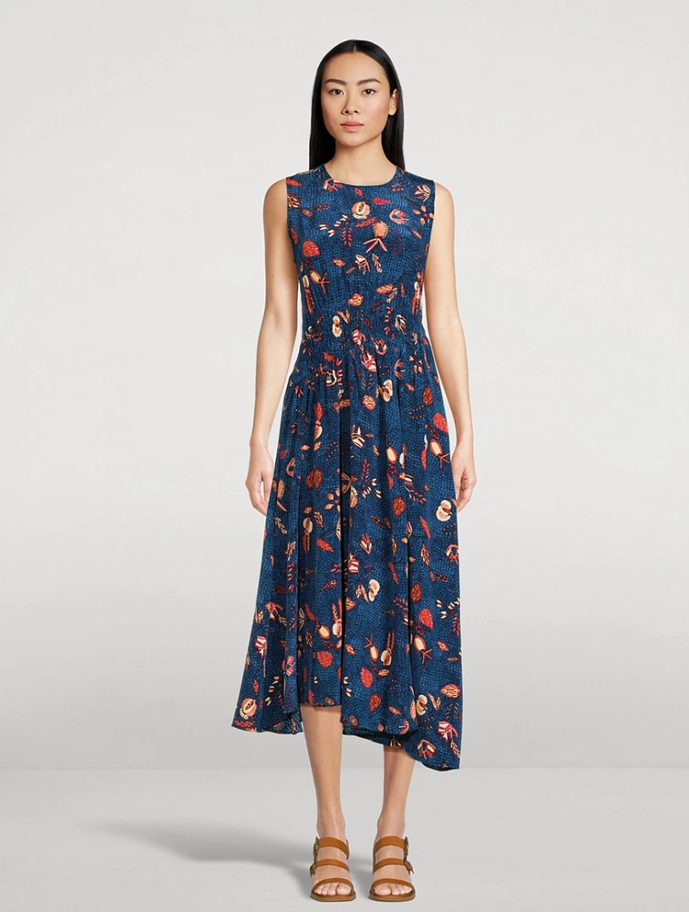 Luca Sleeveless Midi Dress Batik Print