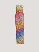 Strapless Cover-Up Zig Zag Print
