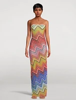 Strapless Cover-Up Zig Zag Print