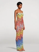 Strapless Cover-Up Zig Zag Print
