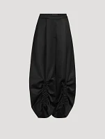 Ruched Wide-Leg Trousers