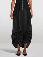 Ruched Wide-Leg Trousers