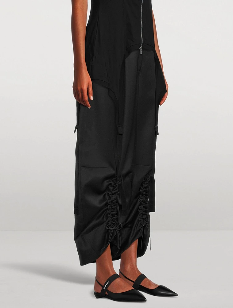 Ruched Wide-Leg Trousers