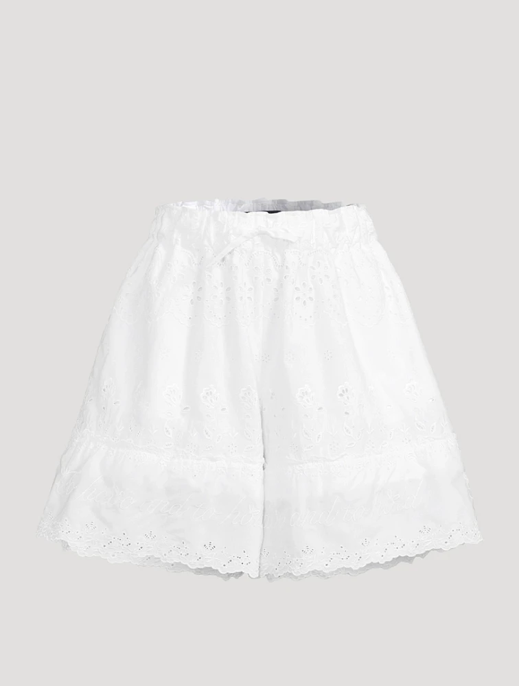 Embroidered Poplin Shorts