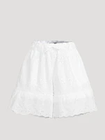Embroidered Poplin Shorts