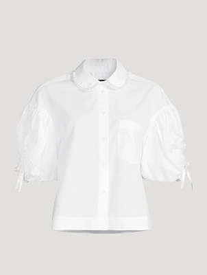 Embellished Puff-Sleeve Shirt