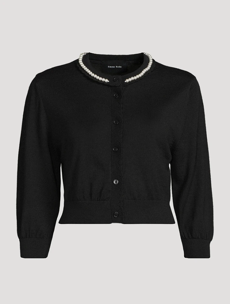 Pearl-Embellished Cardigan