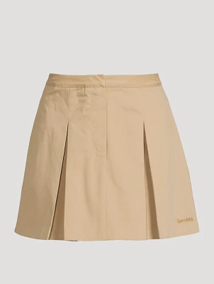 Serif Logo Cotton Mini Skirt