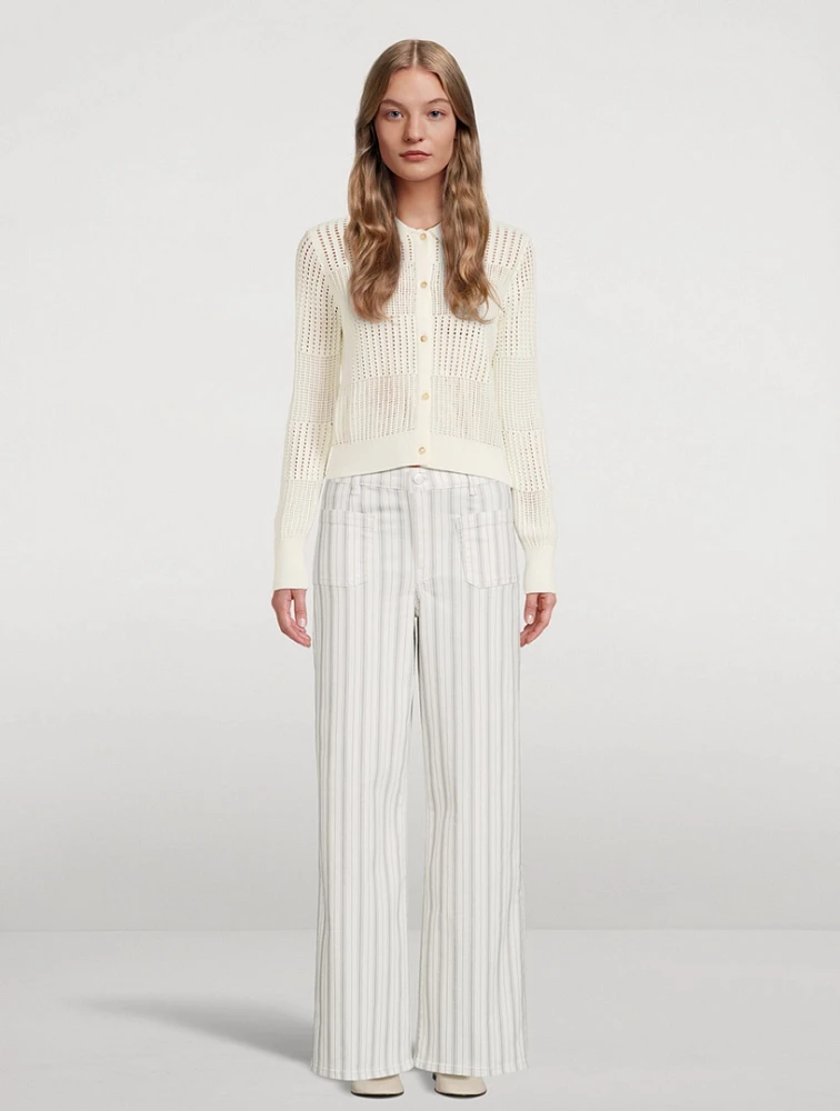 Le Slim Palazzo Bardot Pocket Pants Stripe