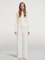 Le Slim Palazzo Bardot Pocket Pants Stripe