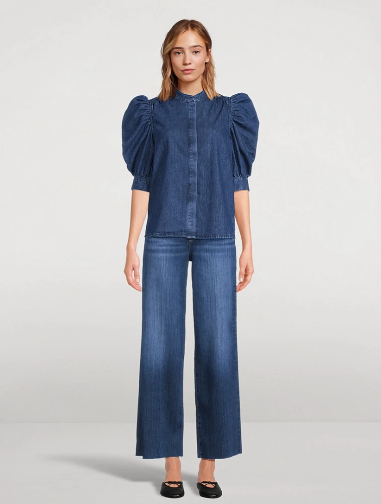 Gillian Short-Sleeve Denim Shirt