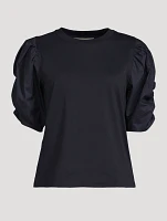 Pleated Puff Sleeve T-Shirt