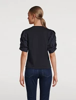 Pleated Puff Sleeve T-Shirt