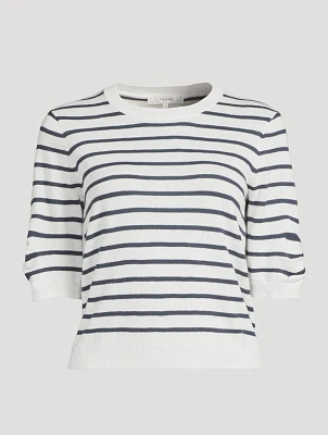 Striped Short-Sleeve Sweater