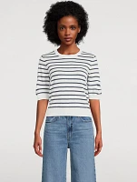 Striped Short-Sleeve Sweater