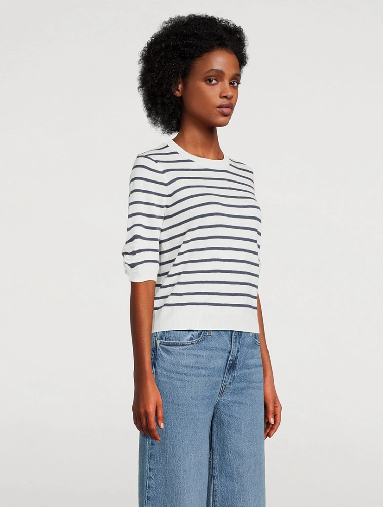 Striped Short-Sleeve Sweater