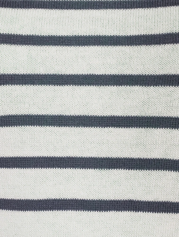 Striped Short-Sleeve Sweater