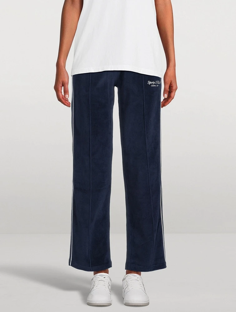 Script Velour Track Pants