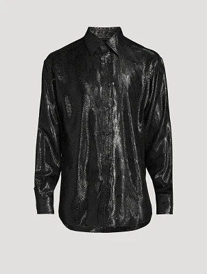 Snake Jacquard Fluid Fit Shirt