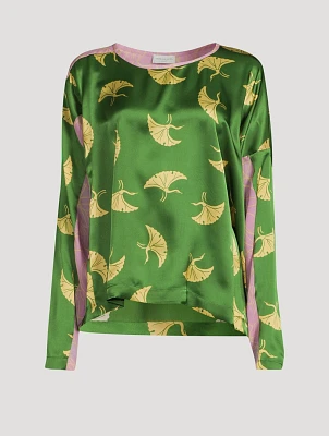 Caias Mixed-Print Blouse