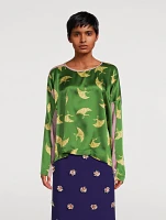 Caias Mixed-Print Blouse
