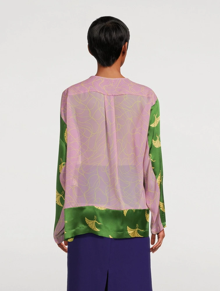 Caias Mixed-Print Blouse