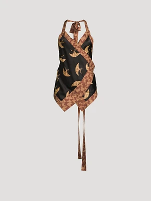 Cussia Wrap Top Bird Print