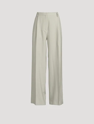 Portia Wide-Leg Wool Tuxedo Trousers