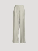 Portia Wide-Leg Wool Tuxedo Trousers